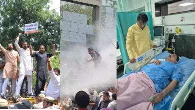 केजरीवाल के इस्तीफे की मांग को लेकर विरोध प्रदर्शन के दौरान दिल्ली भाजपा प्रमुख घायल