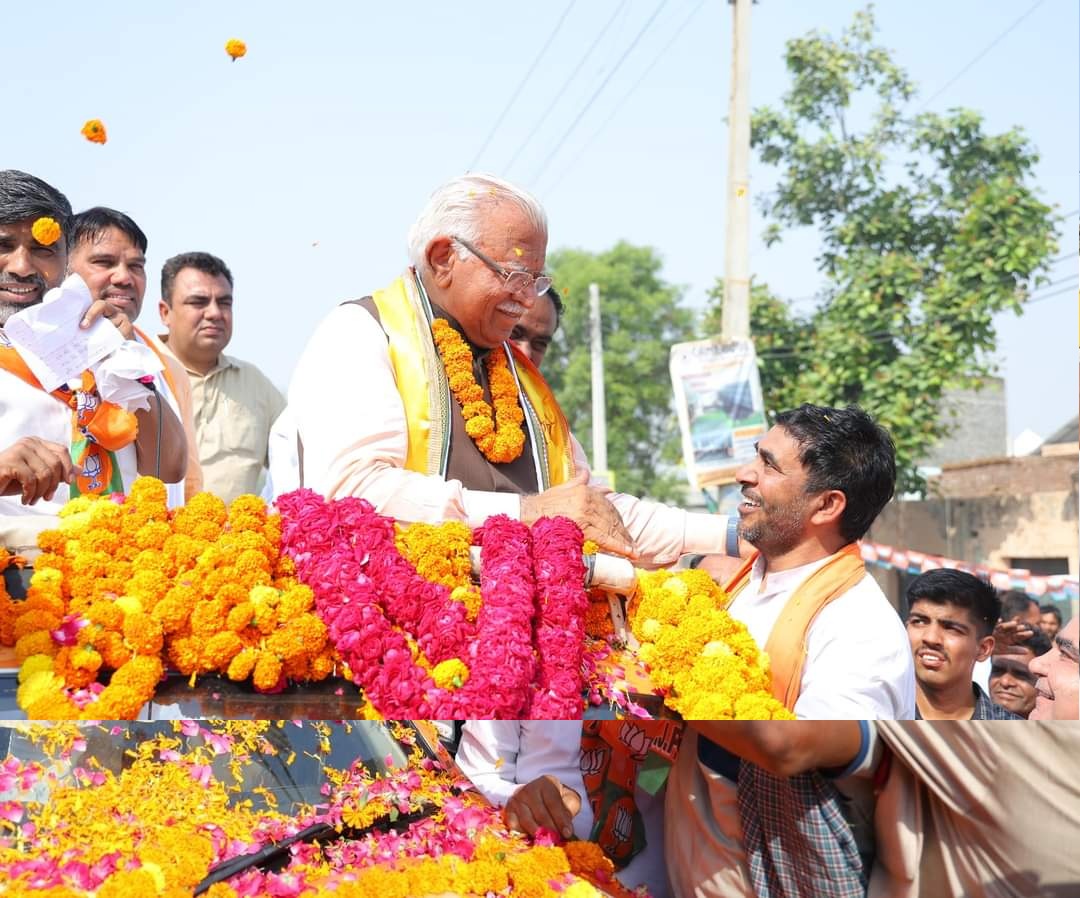 बगैर पर्ची-खर्ची के नौकरियां और गरीब कल्याण की योजनाएं बनी मनोहर की ताकत, रोड शो में दिख रही छाप