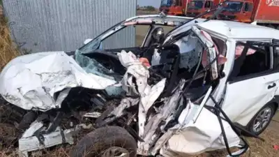 Car collided with truck, two DSPs died tragically; they were going to Hyderabad case