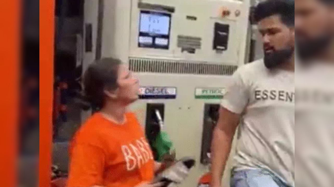 Woman misbehaves at Lucknow petrol pump, abuses young men and beats them with slippers